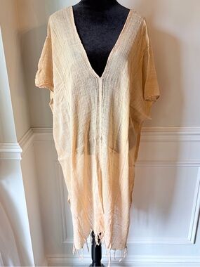 Monserat De Lucca V-Neck Cotton Kaftan Tunic Dress